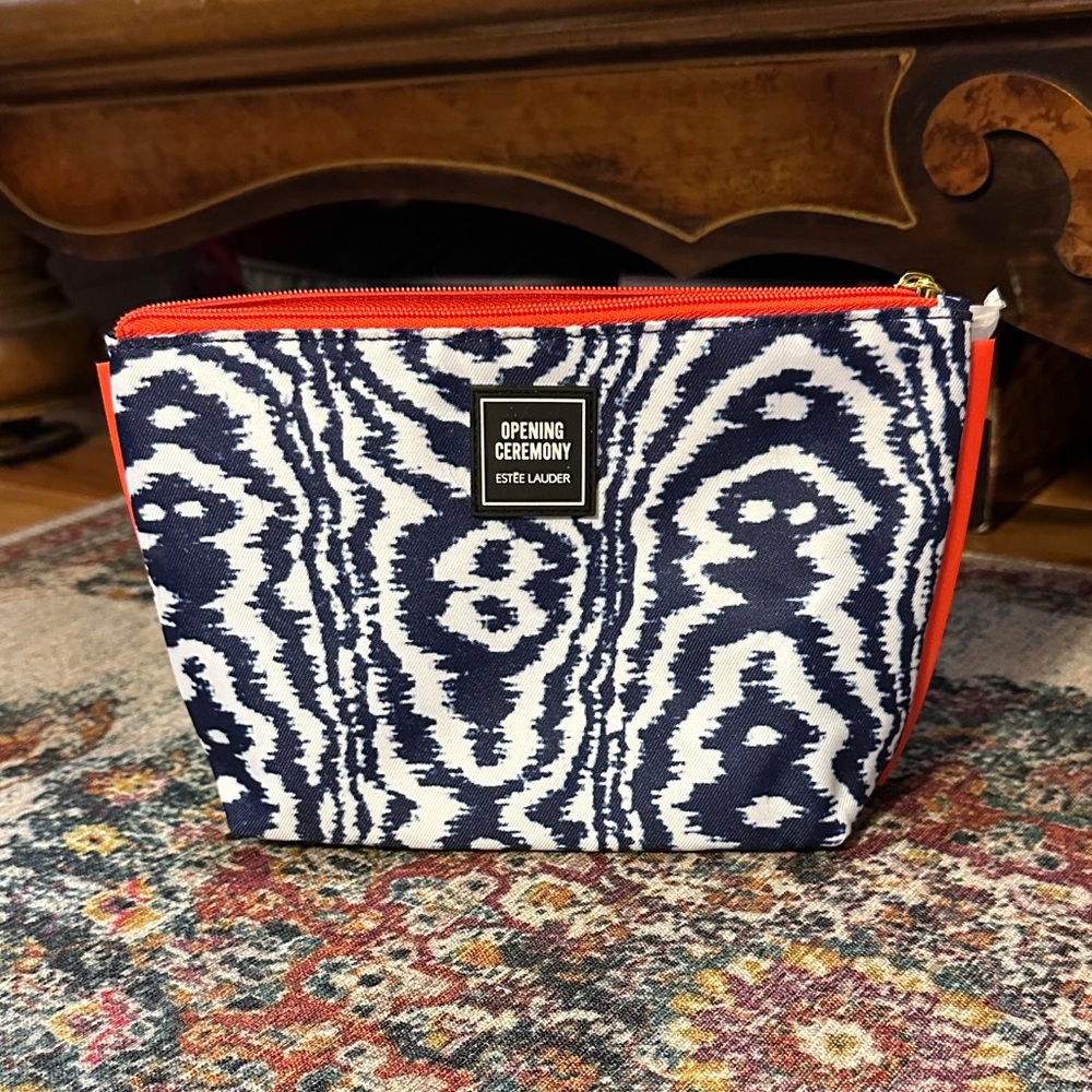 Opening Ceremony Navy and White Patterned Pouch